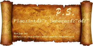 Placzintár Seherezádé névjegykártya